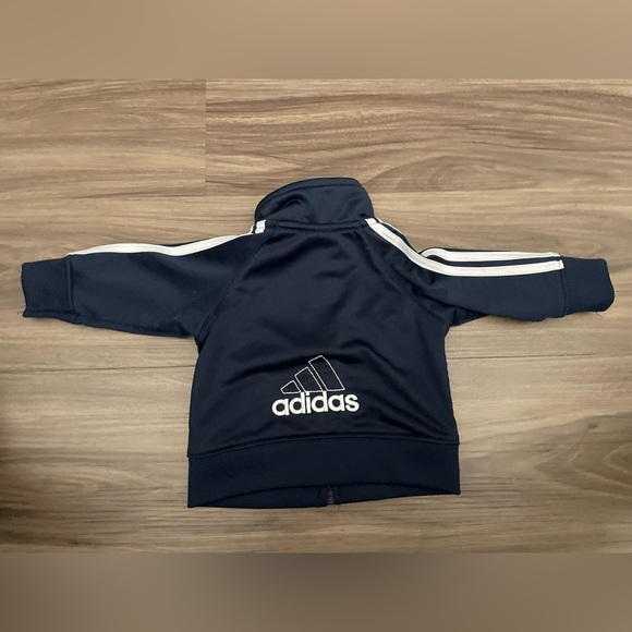 Adidas Baby Boy Dark Blue Jacket with White Logo size 3M - Picture 4 of 5